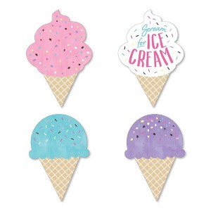 Big Dot of Happiness Scoop Up the Fun - Ice Cream - DIY Shaped Sprinkles Party Cut-Outs - 24 Count - 1 of 4