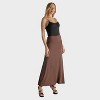24seven Comfort Aapparel Womens Solid Color Elastic Waist Maxi Skirt - 2 of 4