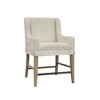 Upholstered Counter Stool Set of 2, Almond Finish with Hickory Veneers, Soft Polyester Fabric, Metal Stretcher, Web Seating Support - 4 of 4