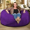 Ultimate Sack 6ft Bean Bag Chair, Oversized Comfortable Indoor Floor Lounger, Giant Foam-Filled Furniture for Relaxing, Purple Suede - 4 of 4