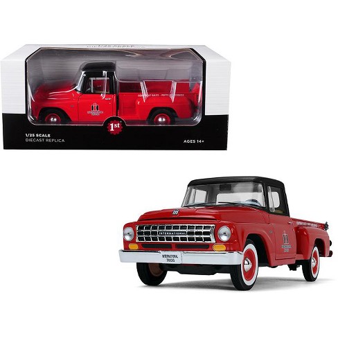 International C1100 International Trucks Pickup Truck Red With Black Top 125 Diecast Model By First Gear