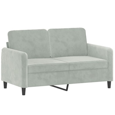 vidaXL Sofa Chair Upholstered Single Sofa Armchair for Living Room Velvet - Light Gray 47.2"