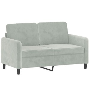 vidaXL Sofa Chair Upholstered Single Sofa Armchair for Living Room Velvet - Light Gray 47.2" - 1 of 4
