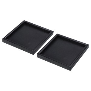 Unique Bargains Square Solid Wood Glaze Treated Non-Slip Kitchen Candle Serving Tray 2 Pcs - 1 of 4
