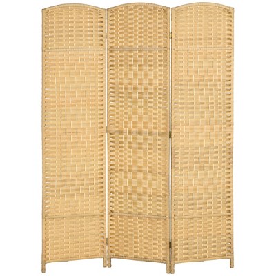 Nature Wood 6' Tall 3-Panel Folding Room Divider