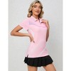 Womens Polo Shirts Short Sleeve Summer Printed Tops Lightweight Athletic Golf Tennis Shirts - 2 of 4