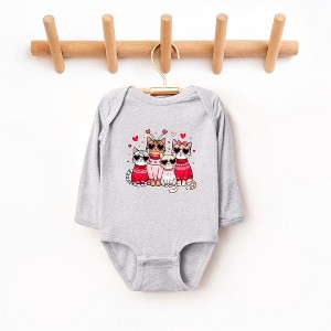 The Juniper Shop Valentine Kittens Baby Long Sleeve Bodysuit - 1 of 3