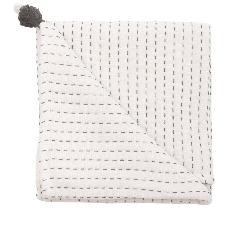 Crane Baby 100% Cotton Luxe Stitched Baby Blanket, 1 of 7