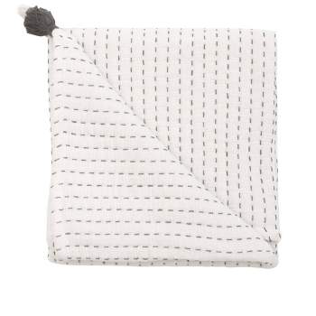 Crane Baby 100% Cotton Luxe Stitched Baby Blanket