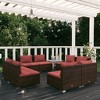 vidaXL Garden Lounge Set Brown PE rattan, powder-coated steel 8 Piece Set - 2 of 4