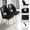 Set of 4 Modern Velvet Dining Chairs with Upholstered Hollow Back and Golden Metal Legs for Dining Room-Baofuwish - 2 of 4
