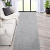 Washable Chenille Modern Solid Non Slip Throw Carpet Indoor Low Pile Contemporary Runner Rug Dark Grey 2 x 6(ft) - 2 of 4