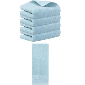 REGALWOVEN 5 Pack Embroidery Pattern Cotton Hand Towels Set Bathroom, Kitchen 14" x 30" - 1 of 4