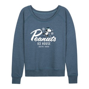 Women's - Peanuts - Peanuts Sports Lightweight French Terry Wide Neck Long Sleeve Shirt - 1 of 4