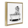 Stupell Industries Funny T-Rex Bathtub Washroom Floating Frame Canvas Art - 2 of 4