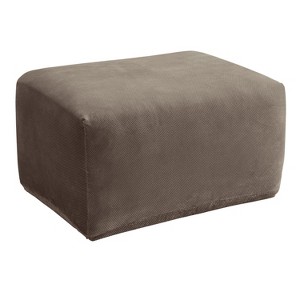 Stretch Pique Oversized Ottoman Taupe - Sure Fit, Brown