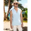 Men's Cotton Linen Tank Top Shirts Casual Sleeveless Lace Up Beach Hippie Tops Bohemian Renaissance Pirate Tunic - 3 of 4