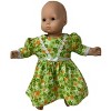 Doll Clothes Superstore Handmade Orange & Green Floral Dress for 14–15 Inch Baby Dolls - 2 of 4
