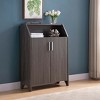 NicBex Shoe Cabinet with 2 Doors and Adjustable Shelves Farmhouse 4-Tier Shoe Storage Organizer Cabinet for Entryway,Hallway - 2 of 4