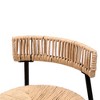 Kumasinova Boho Style Counter Height Bar Stools Set of 2, Hand Woven Counter Stools, Paper Rope Round Counter Height Stools with Black Metal Frame - 3 of 4