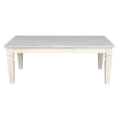 Elegant Java Rectangular Coffee Table in Unfinished Wood