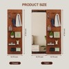 Wall Mounted Full Length Mirror with Shelf, Full Body Mirror with Pegboard, Wall Bathroom Makeup Mirror for Bedroom Living Room Dressing Room - 3 of 4