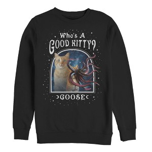 Men's Marvel Captain Marvel Good Goose Cat Sweatshirt - 1 of 3