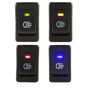 Itopfox 12V 35A ON Off LED Fog Light Toggle Rocker Switch with 4 Copper Pins for Cars, Motorcycles, Buses, Ships, and More - 1 of 4