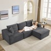 108" Modern Sofa Couch, 3 Seater Upholstered L Shaped Sofa with Pillows, Deep Seat Sofa, No Assembly Required - 2 of 4