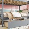 Full Over Full Bunk Bed with Storage Drawers, Ladder & Guardrails, Solid Rubber Wood Bed Frame, Convertible into 2 Separate Beds -ModernLuxe - 4 of 4