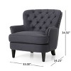CAVINAS Linen Accent Chair with Tufted Back and Wood Legs,Mid-Century Upholstered Living Room Chairs,Reading Chairs for Living Room - 3 of 4