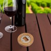 Unique Bargains Bottle Opener Magnetic Acacia-Wood Round Magnet Wood Brown 2.56"x0.51" 1 Pcs - 2 of 4