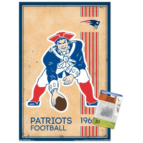 NFL New England Patriots - Drip Helmet 20 Wall Poster with Magnetic Frame,  22.375 x 34 