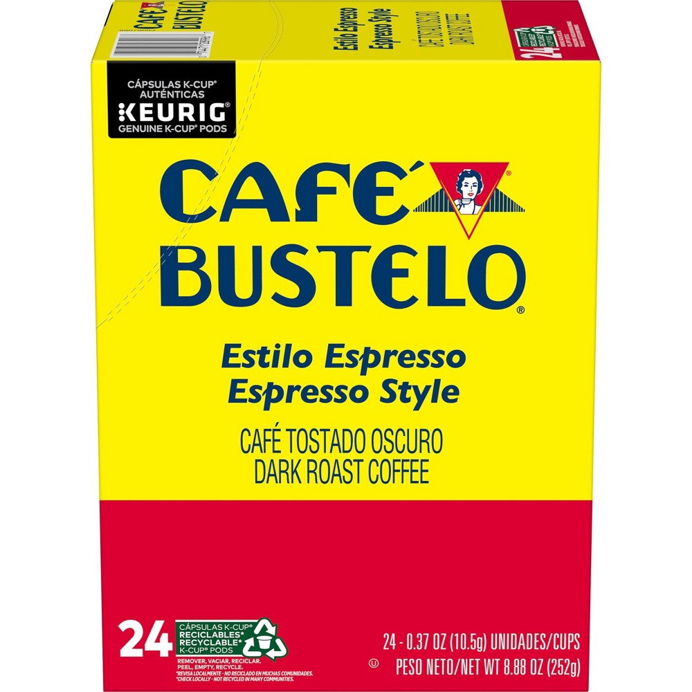 Café Bustelo Espresso Style  Dark Roast Coffee  Keurig K-Cup Pods  24 Count Box