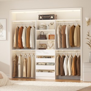 Besiost 8FT Closet Organizer System with 4 Wooden Drawers & Hanging Rods - 1 of 4
