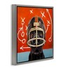 Stupell Industries Dog in Football Helmet Sports Plays Floating Frame Canvas Art, Gray, 18" x 18" - 2 of 4