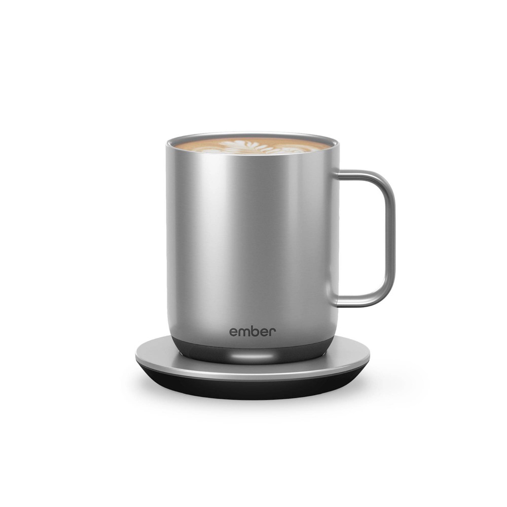 Photos - Glass Ember Mug 2 10oz Temperature Control Smart Mug Stainless Steel: Light Silver, Hand Wash, Includes Coaster, Hot Beverages 