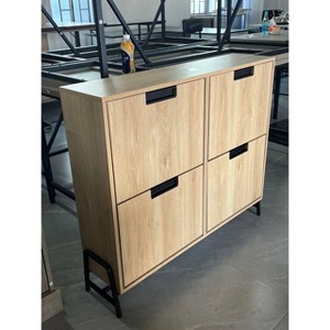 Nasitip 47.2" Natural Oak Shoe Cabinet with 4 Flip Drawers, Adjustable Shelves, Hidden Entryway Shoe Organizer for Hallway - 1 of 1