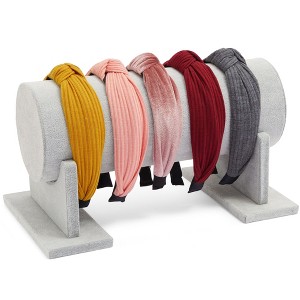 Juvale Velvet Headband Holder and Organizer Stand for Girls and Women - Storage Rack and Display for Hair Accessories (Gray) - 1 of 4