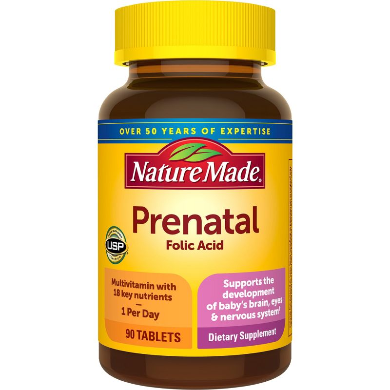 Nature Made Prenatal Multivitamin with Folic Acid Tablets, 1 of 9