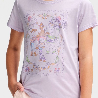 Disney Girls' Disney Pixar Toy Story Short Sleeve Graphic T-Shirt - Lilac Purple M — фото 2