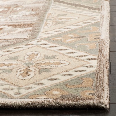 Elegant Gray Hand-Tufted Wool Runner Rug, 27" x 6"