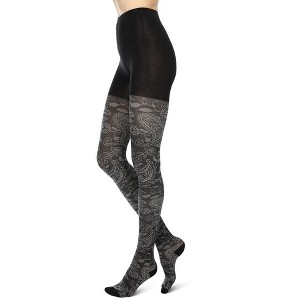 Memoi Paisley Pop Cotton Blend Sweater Tights - 1 of 4
