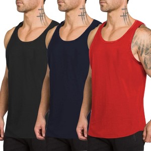Men's 3 Pack Sleeveless Tank Tops Workout Shirt Quick Dry T-Shirts Casual Vest - 1 of 4
