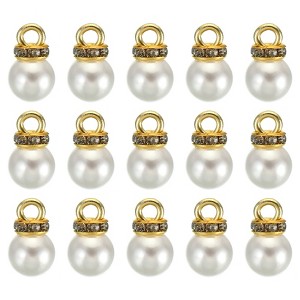 Unique Bargains Beautiful Designer DIY Jewelry Making Faux Pearl Pendants 100 Pcs - 1 of 4