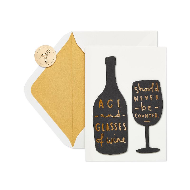 Birthday Card Wine Bottle and Glass - PAPYRUS, 5 of 7