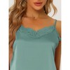 Allegra K Women's Satin Solid Lace Trim Cami Tops with Shorts Lounge Sleepwear Pajama Set - 4 of 4