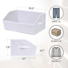 Aoibox Decorative Trapezoid Closet Storage Baskets with Handles Set of 8 White Collapsible Bins for Shelves Home Office - 2 of 4
