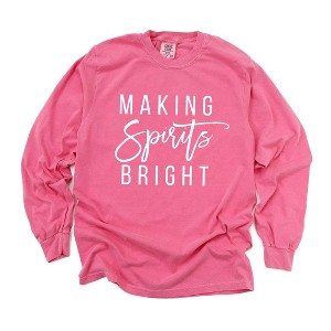 Simply Sage Market Women's Making Spirits Bright Long Sleeve Garment Dyed Tee - 1 of 4
