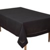 70"x120" Tablecloth with Hemstitch Border Design Black - Saro Lifestyle: Elegant, Machine Washable, Polyester - image 3 of 4